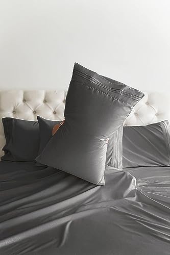 King 6 Piece Sheet Set - Breathable & Cooling Bed Sheets - Hotel Luxury Bed Sheets for Women, Men, Kids & Teens - Bedding w/ Deep Pockets & Easy Fit - Soft & Wrinkle Free - King Dark Grey Sheets
